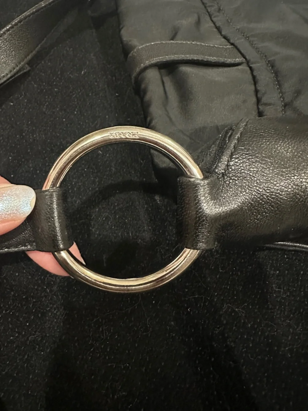 Prada Black Nylon Shoulder Hobo with Leather Trim - Picture 7 of 16